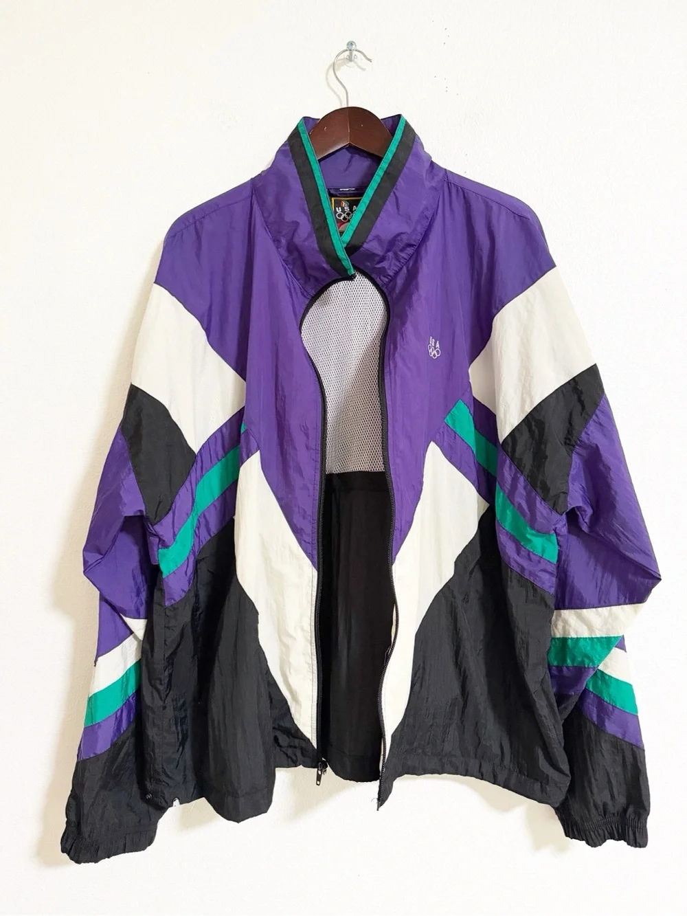 Vintage 80s USA Olympics JCP Nylon Jacket Size XL